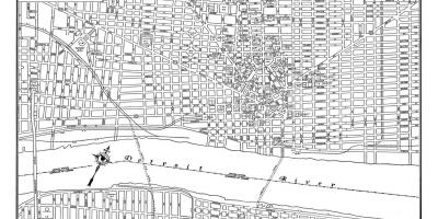 Detroit rúa da Cidade mapa