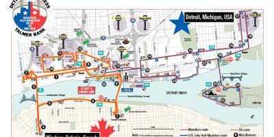 Mapa de Detroit maratón