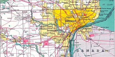 Mapa de Detroit suburbios