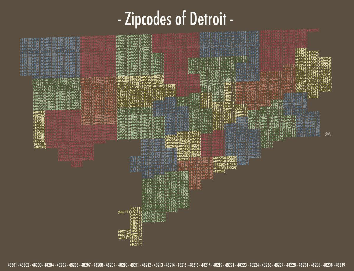 código postal mapa Detroit