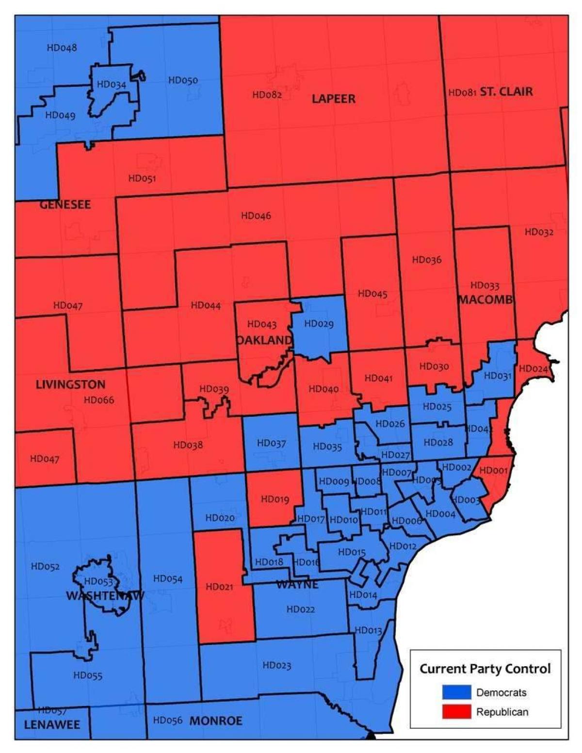 mapa de Detroit área