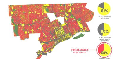 Detroit poboación mapa
