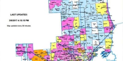 Detroit edison caída de enerxía mapa