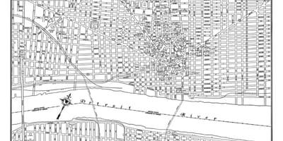 Rúa mapa Detroit
